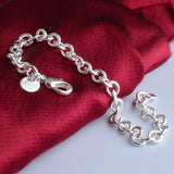 925 Silver 6mm Link Chain Bracelet Women Jewelry