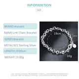 925 Silver 6mm Link Chain Bracelet Women Jewelry
