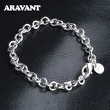 925 Silver 6mm Link Chain Bracelet Women Jewelry
