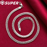 925 Silver 6mm Side Chain Necklace 16/18/20/22/24 Inch