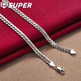 925 Silver 6mm Side Chain Necklace 16-24 Inch
