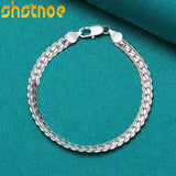 925 Silver 6mm Chain Bracelet Wedding Gift