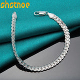925 Silver 6mm Chain Bracelet Wedding Gift