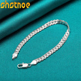 925 Silver 6mm Chain Bracelet Wedding Gift