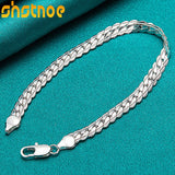 925 Silver 6mm Chain Bracelet Wedding Gift