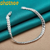 925 Silver 6mm Chain Bracelet Wedding Gift