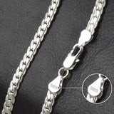 925 Silver 6mm Chain Necklace 18-24 Inch for Wedding Engagement