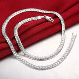 925 Silver 6mm Chain Necklace 18-24 Inch for Wedding Engagement