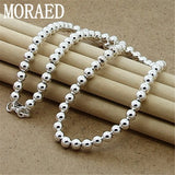 925 Silver 6mm Beads Ball Chain Necklace - Wedding Engagement