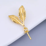 925 Silver Pearl or Bead Semi Mount Pendant Yellow Rose