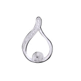 925 Silver 7-10mm Pearl Round Bead Semi Mount Pendant CZ Yellow Rose