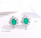 925 Silver 8*10MM Stud Earring Paraiba Tourmaline Gemstone Wedding Party Jewelry