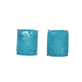 925 Silver Moissanite Emerald Paraiba Earrings