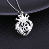 925 Silver Pearl or Round Bead Semi Mount Pendant Setting Women Fine Jewelry