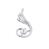 925 Silver 8-11mm Pearl Bead Semi Mount Pendant CZ