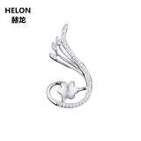 925 Silver 8-11mm Pearl Bead Semi Mount Pendant CZ