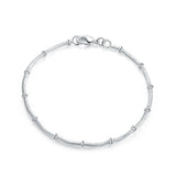 925 Silver 8-Inch Bead Snake Chain Bracelet Couples Gift Jewelry