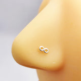 925 Silver 8 Shape Nose Stud Piercing Jewelry 20pcs/lot