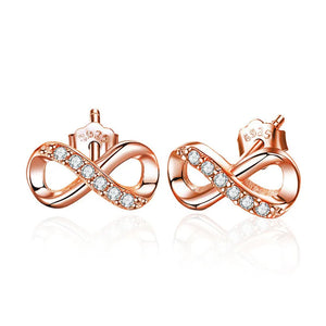 925 Silver 8 Letters CZ Stud Earrings for Women Fine Jewelry Gift