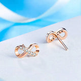 925 Silver 8 Letters CZ Stud Earrings for Women Fine Jewelry Gift