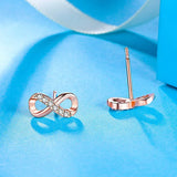 925 Silver 8 Letters CZ Stud Earrings for Women Fine Jewelry Gift
