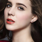 925 Silver 8 Letters CZ Stud Earrings for Women Fine Jewelry Gift