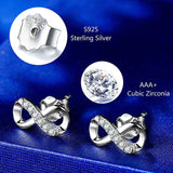 925 Silver 8 Letters CZ Stud Earrings for Women Fine Jewelry Gift