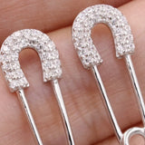 925 Silver CZ Pearl Paper Clip Dangle Earrings Wedding Gift