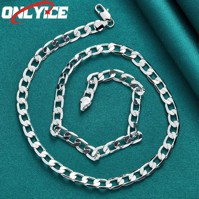 925 Sterling Silver 8mm Round Chain 16-24 Inch Party Jewelry
