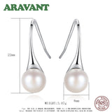 925 Sterling Silver Pearl Drop Earrings Pink