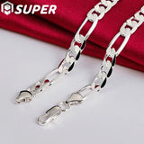 925 Silver 8mm Chain Necklace, 20 Inch, Wedding Charm Jewelry