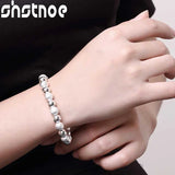 925 Silver Matte Bead Chain Bracelet Women's Party Jewelry Gift