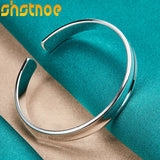 925 Sterling Silver 8mm Round Bracelets Bangles For Women