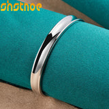 925 Sterling Silver 8mm Round Bracelets Bangles For Women