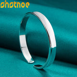 925 Sterling Silver 8mm Round Bracelets Bangles For Women
