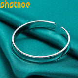 925 Sterling Silver 8mm Round Bracelets Bangles For Women