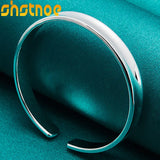 925 Sterling Silver 8mm Round Bracelets Bangles For Women