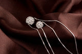 925 Silver Crystal Ball Choker Double Layer Necklace for Women