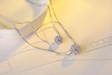 925 Silver Crystal Ball Choker Double Layer Necklace for Women
