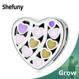 925 Silver Enamel Heart Charm Clip Bead for Reflexions Bracelet