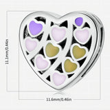 925 Silver Enamel Heart Charm Clip Bead for Reflexions Bracelet