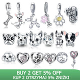 925 Silver Poodle & French Bulldog Charm for BISAER Bracelet