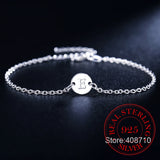 925 Silver A-Z Letter Bracelets&Bangles Women Chain Link Jewelry