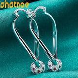 925 Silver Multicolor Zircon Ball Earrings Wedding Jewelry