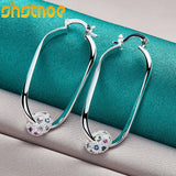 925 Silver Multicolor Zircon Ball Earrings Wedding Jewelry