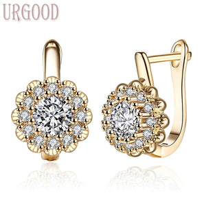 925 Silver Zircon Flower Earrings Women's Party Wedding Jewelry