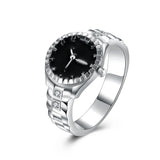 925 Silver Zircon Watch Shape Ring Women Wedding Gift
