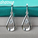 925 Silver Water Drop Earrings AAA Zircon Women Party Charm Jewelry