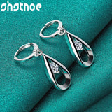 925 Silver Water Drop Earrings AAA Zircon Women Party Charm Jewelry