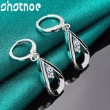 925 Silver Water Drop Earrings AAA Zircon Women Party Charm Jewelry